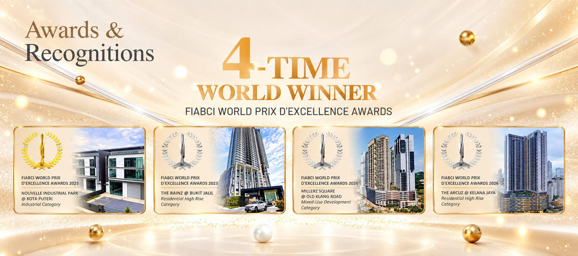 Awards & Recognitions — 4-Time World Winner, FIABCI World Prix d’Excellence Awards